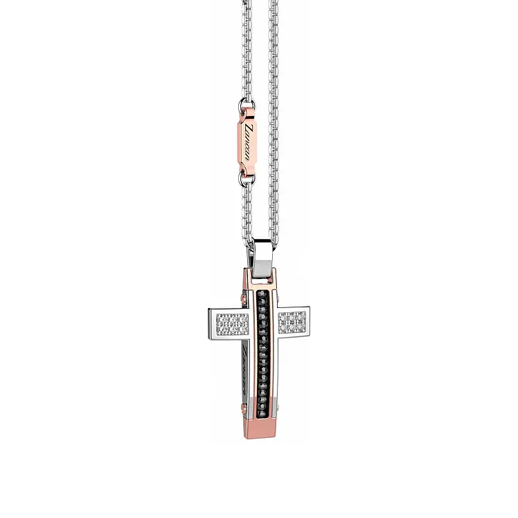 Gold Pendant Cross Zancan EC807BR60