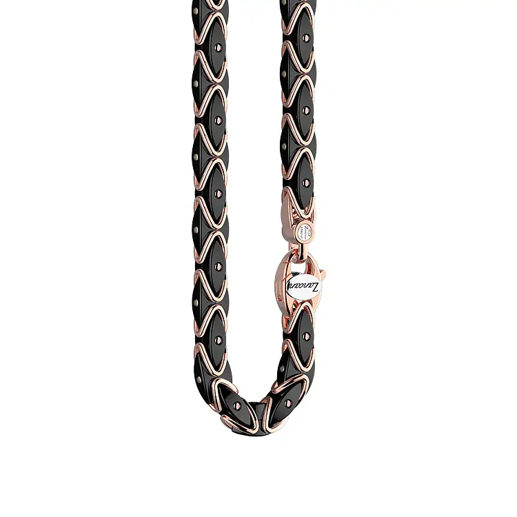 Gold Men's Zancan Chain with Ceramic KC059B-N65