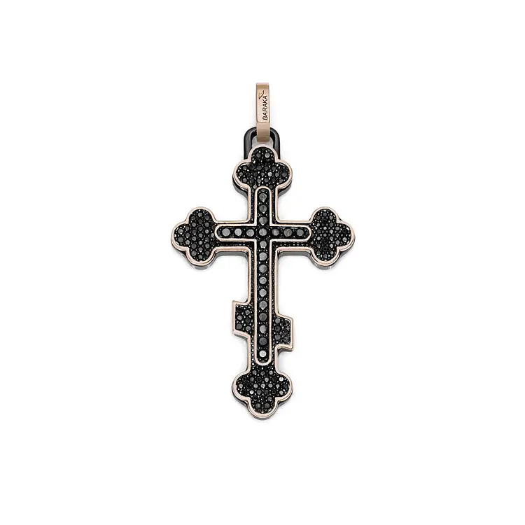 Golden Cross of Baraka with Black Diamonds
