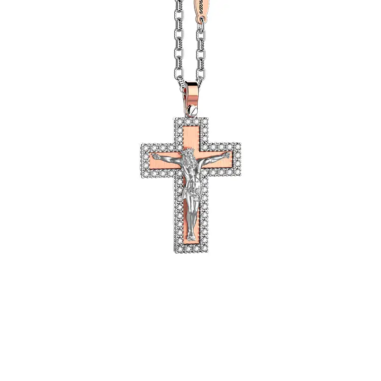 Gold Pendant Cross Zancan Couture EC901RB