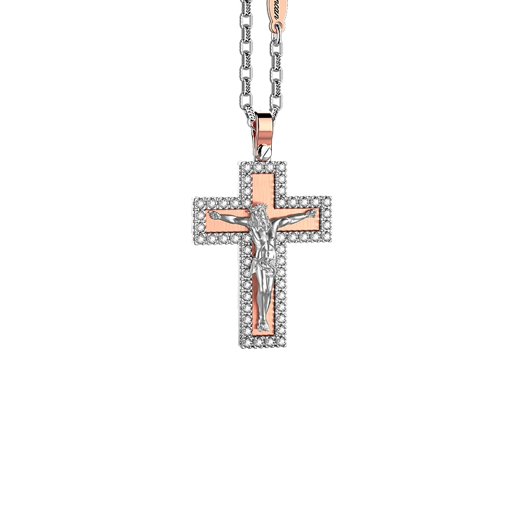 Gold Pendant Cross Zancan Couture EC901RB