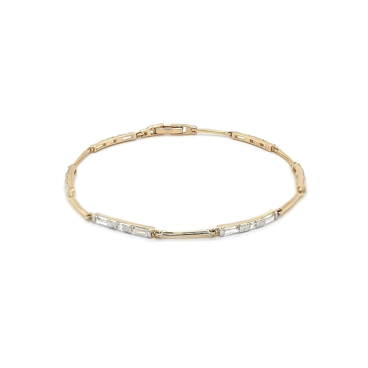 Gold Ladies Bracelet with Zircons