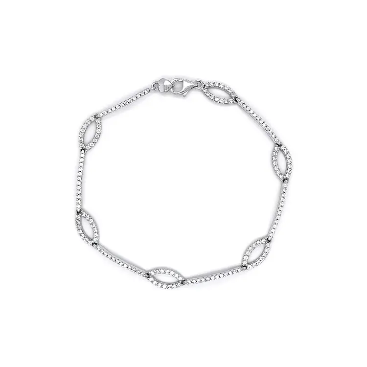 Ladies Bracelet with White Gold Zircones