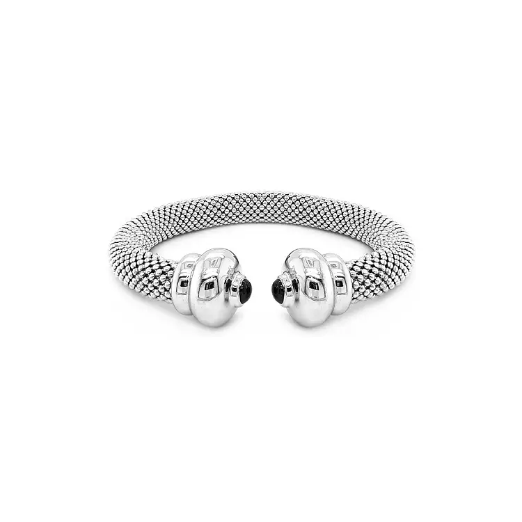 Fixed Cuff Bracelet in White Gold