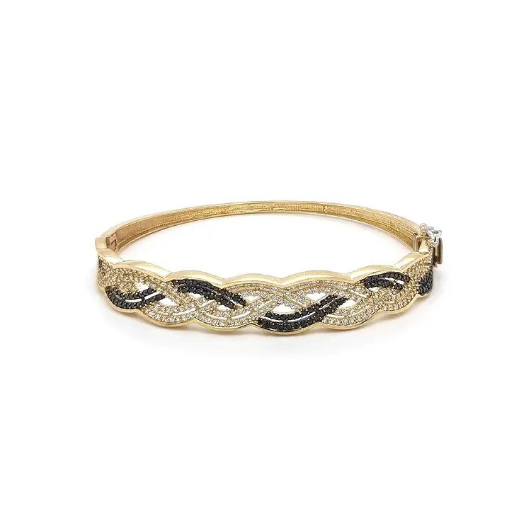Gold Bracelet with Zircons