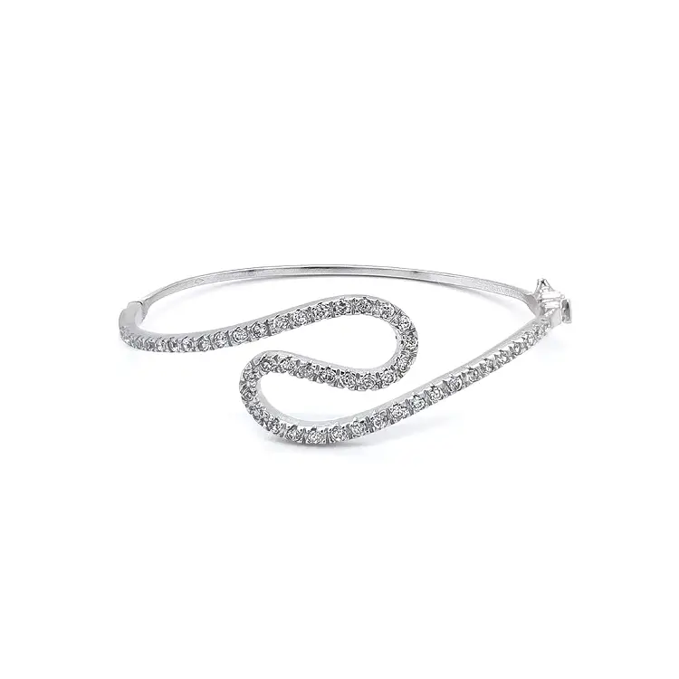 Ladies Bracelet with White Gold Zircones