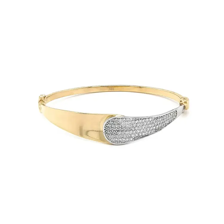 Gold Bracelet with Zircons