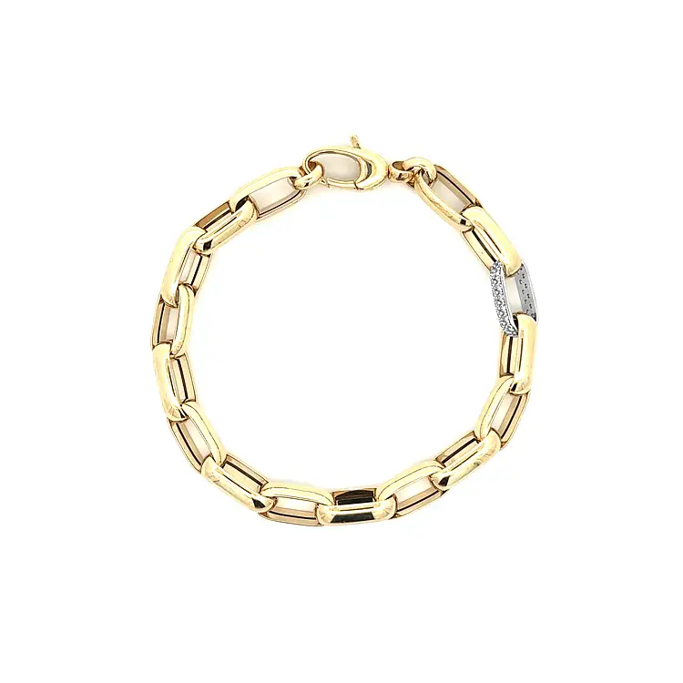 Gold Bracelet with Zircons