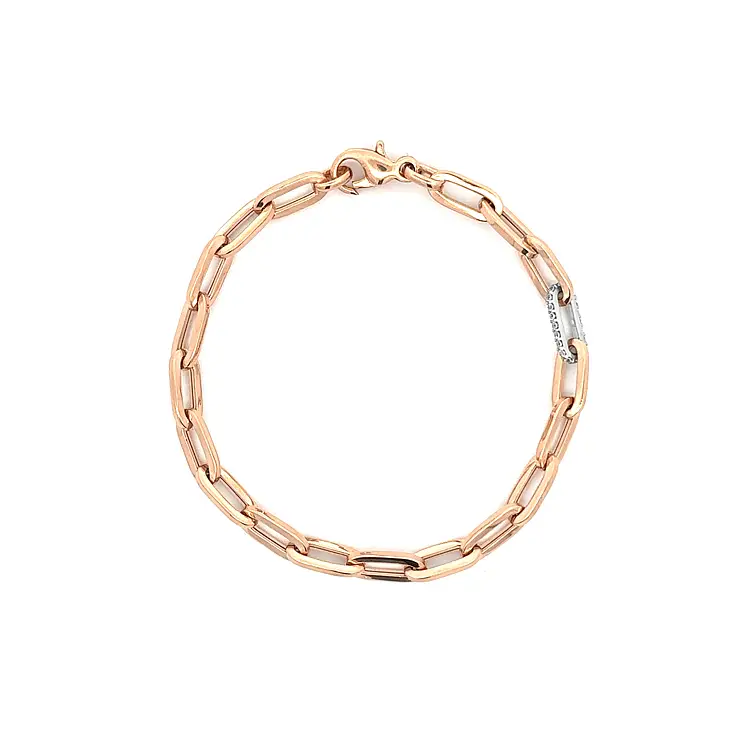 Gold Bracelet with Zircons