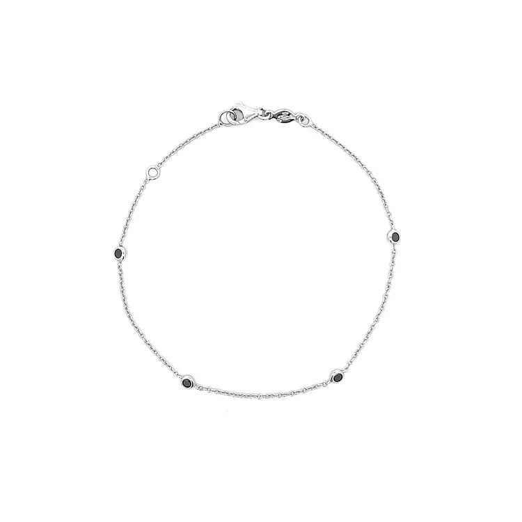 Gold Bracelet with Black Stones