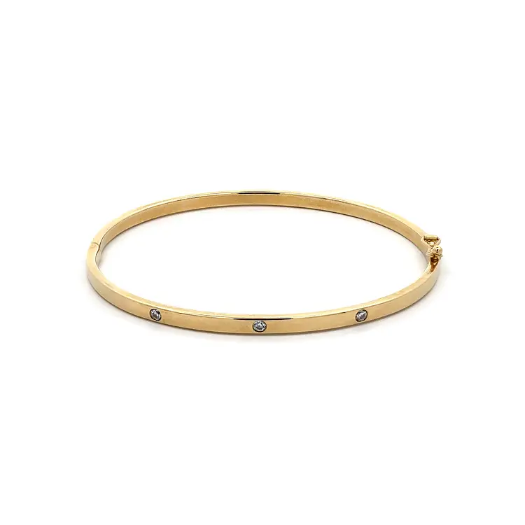 Gold Fixed Bracelet with Zircons