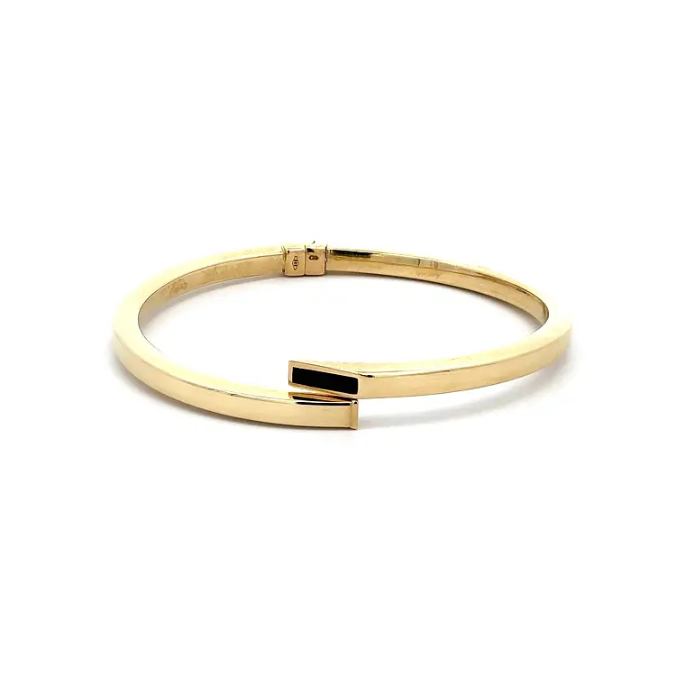 Gold Solid Bracelet with Enamel