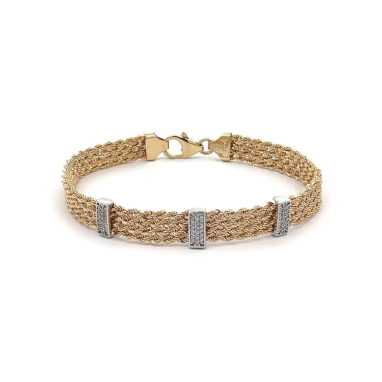 Ladies Bracelet made of Gold with Zircones