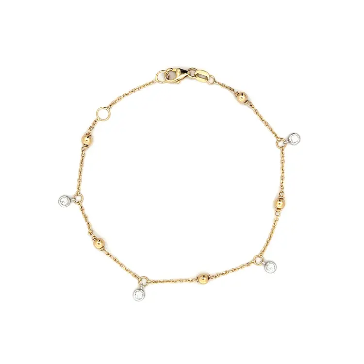 Bracelet with Zircones made of Combined Gold