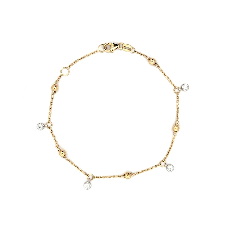 Bracelet with Zircones made of Combined Gold