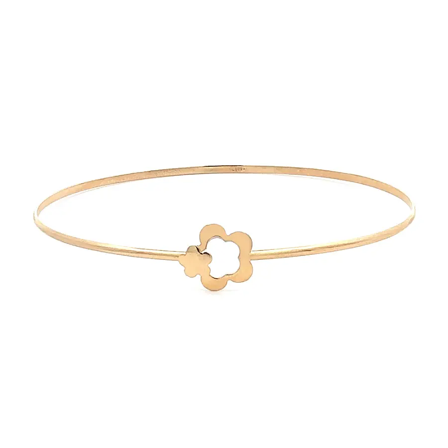 Gold Bangle Bracelet Flower