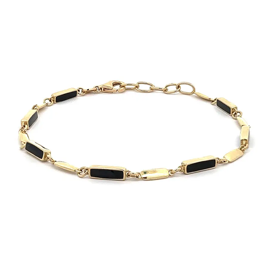 Gold Bracelet with Enamel