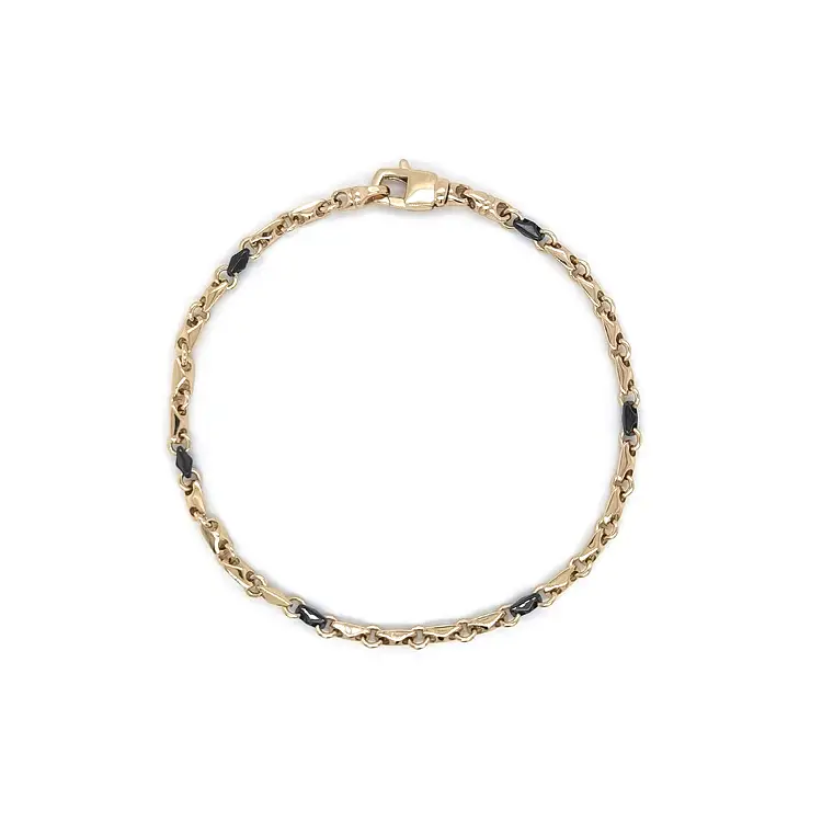 Gold Bracelet with Black Ceramics