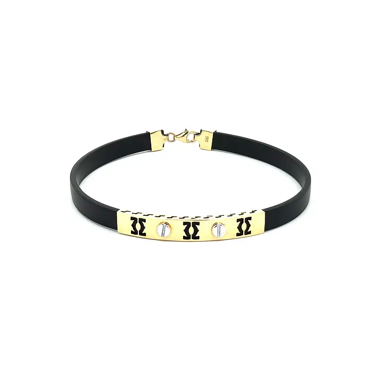 Gold Bracelet with Rubber