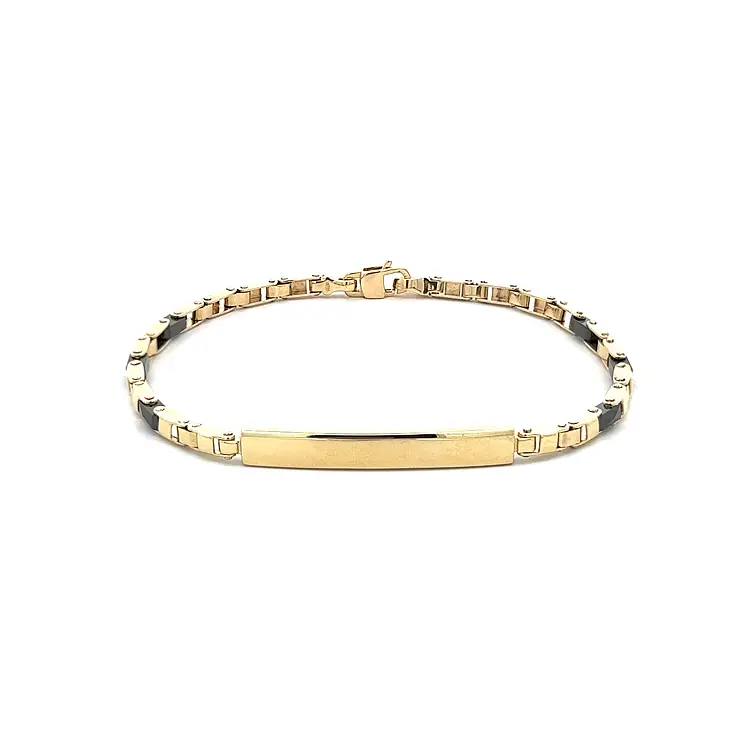 Gold Men's Bracelet with Plate