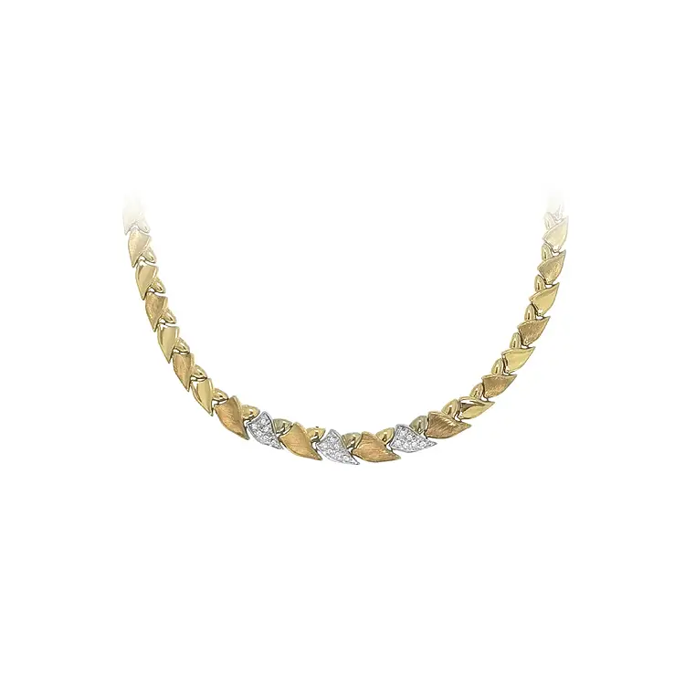 Gold Women's Necklace with Zircons