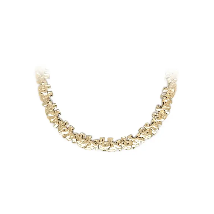 Gold Necklace with Elephants
