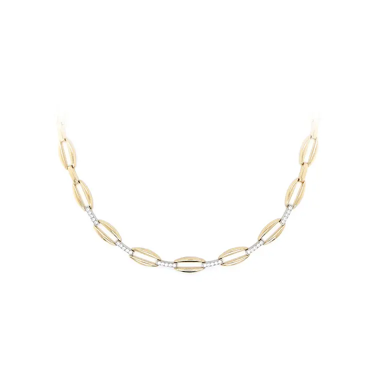 Gold Women's Necklace with Zircons