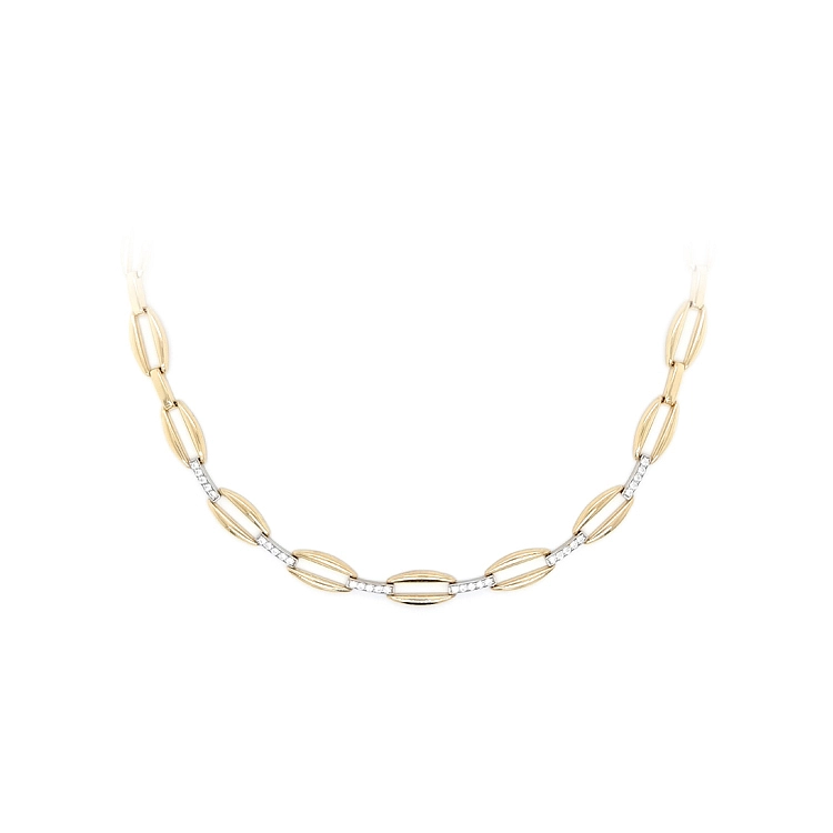Gold Women's Necklace with Zircons
