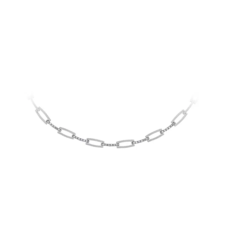 Women's White Gold Necklace with Zircons