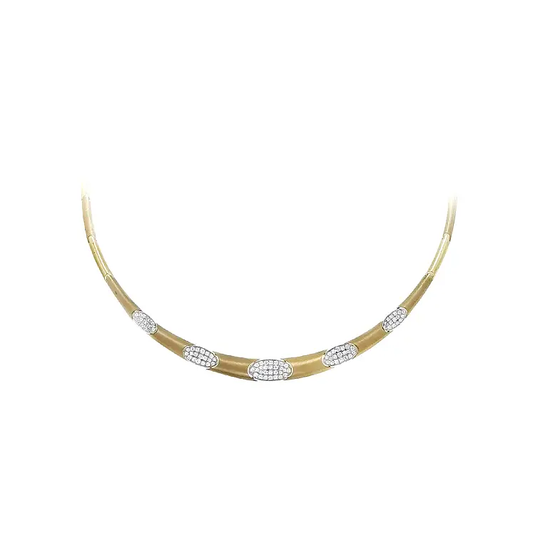 Gold Women's Necklace with Zircons