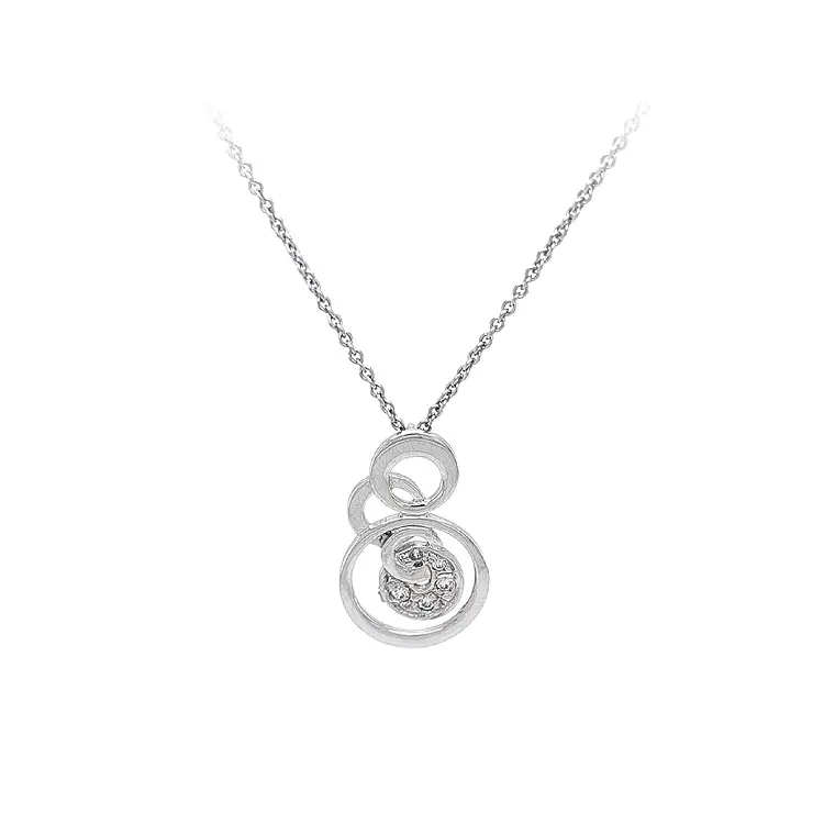 Necklace with White Gold Zircons