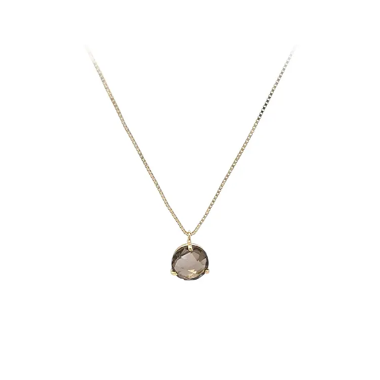 Gold Ladies Necklace with Quartz