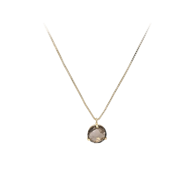 Gold Ladies Necklace with Quartz