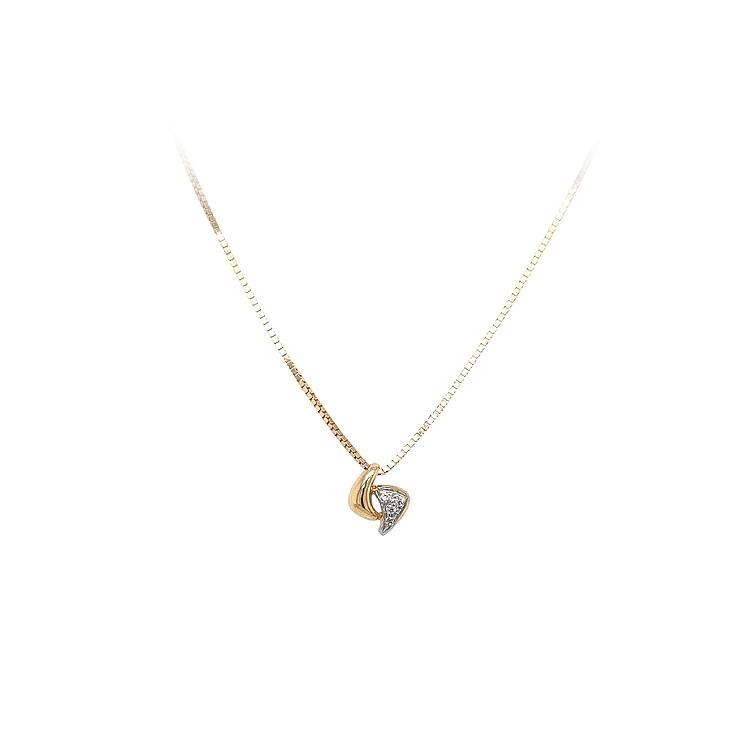 Gold Necklace with Zircons