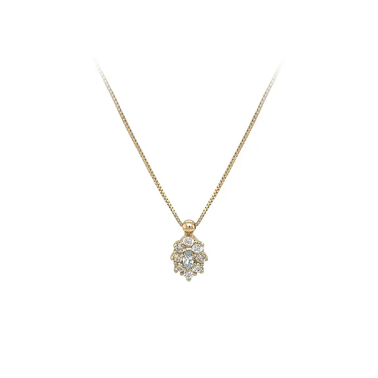 Gold Necklace with Zircons