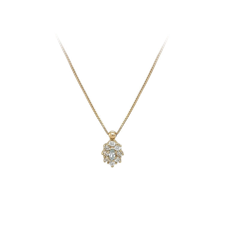 Gold Necklace with Zircons