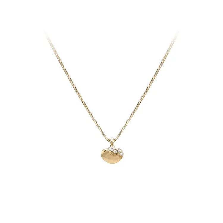 Gold Heart with Zircones