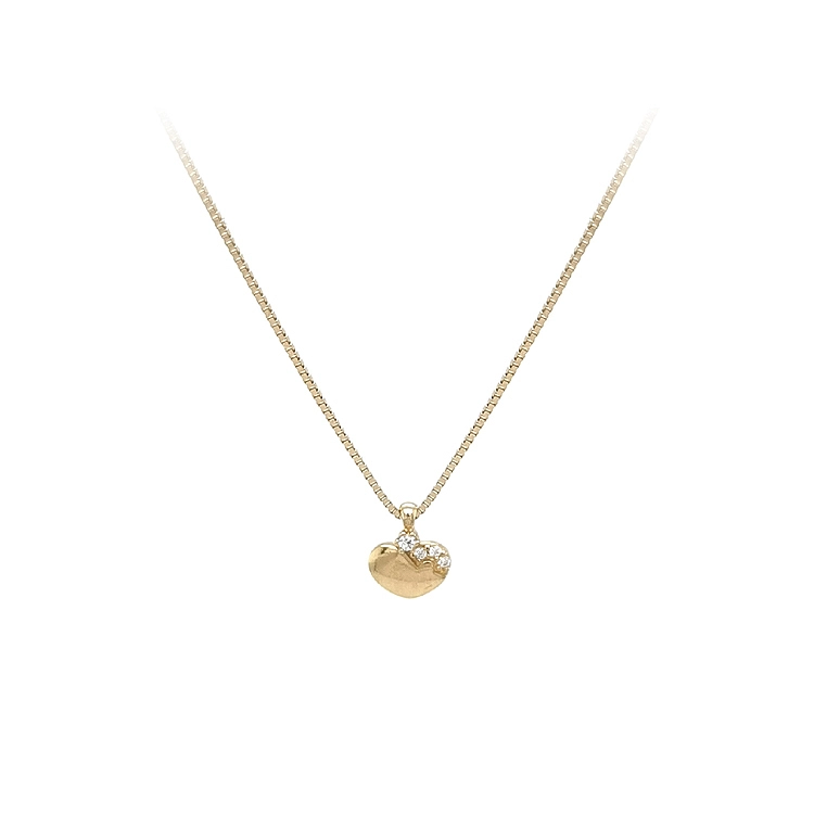 Gold Heart with Zircones