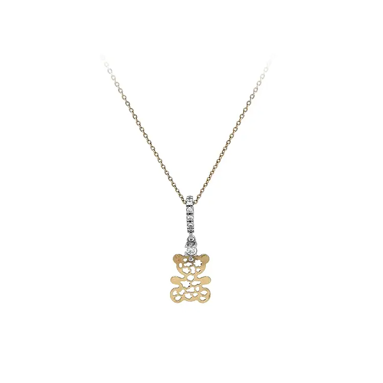 Gold Necklace Teddy Bear from Combined Gold