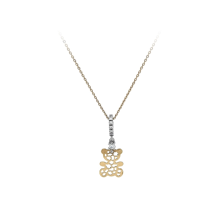 Gold Necklace Teddy Bear from Combined Gold
