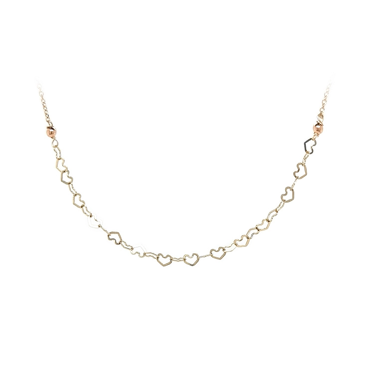 Gold Ladies Necklace Hearts