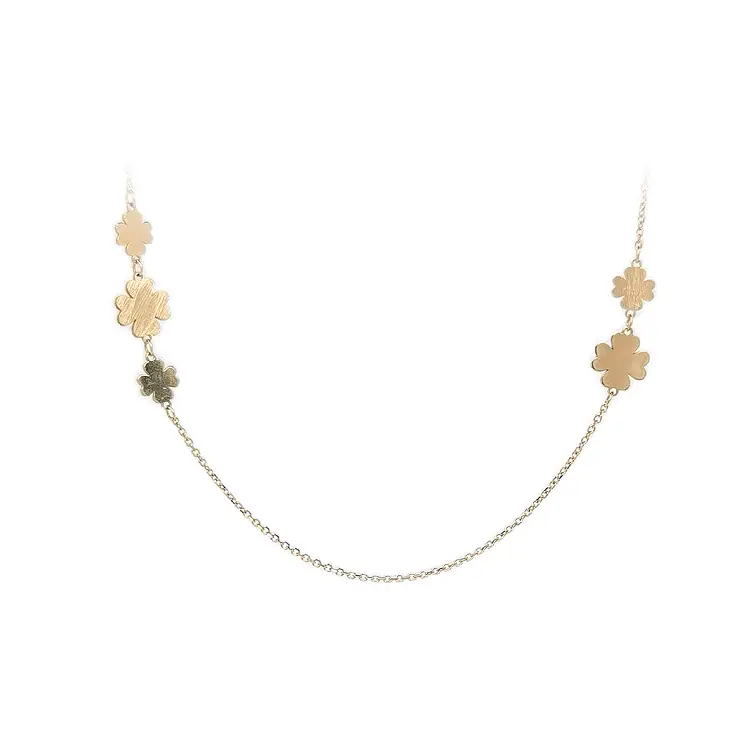 Gold Ladies Necklace Flowers