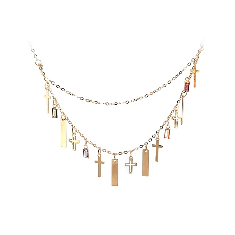 Gold Ladies Crosses Necklace