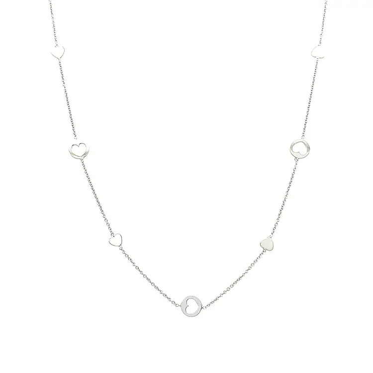 Gold Necklace with Hearts