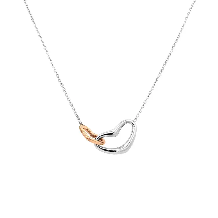 Gold Necklace Linked Hearts