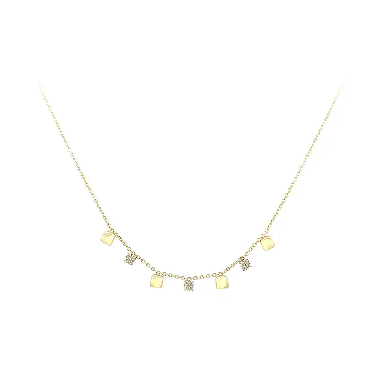 Gold Necklace with Zircons