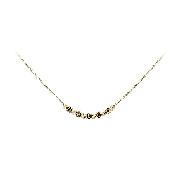 Gold Ladies Hello Necklace