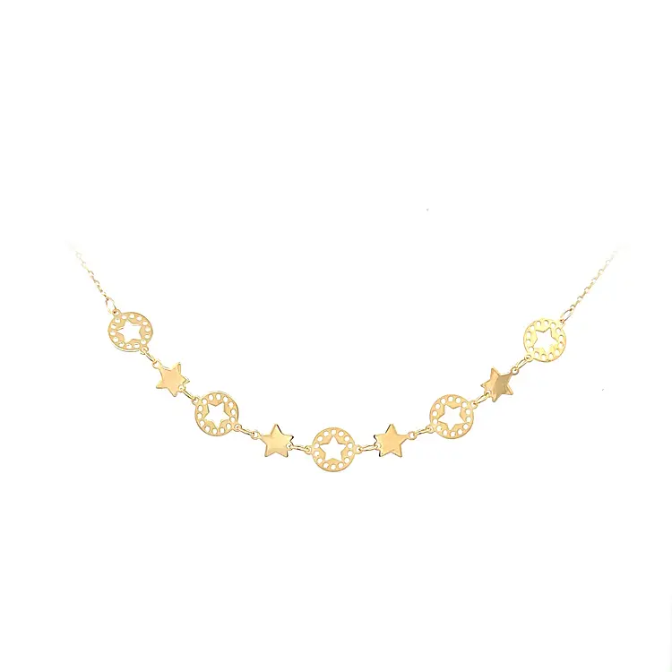 Gold Ladies Necklace Stars