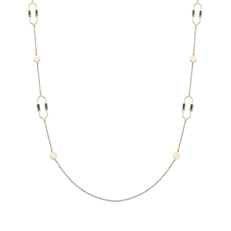 Gold Necklace with Enamel