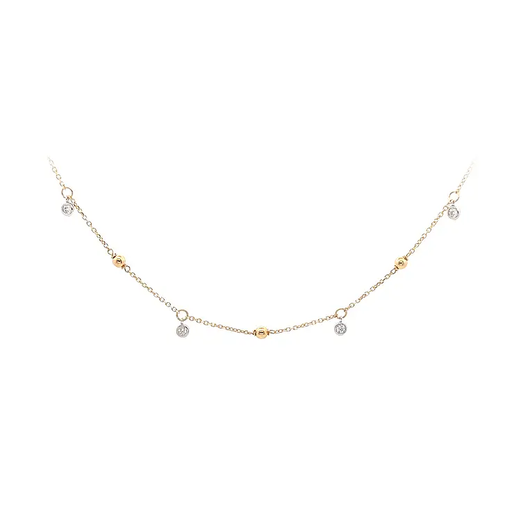 Necklace with Zirconias in Gold